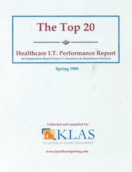 The First Best in KLAS Report Cover from 1999
