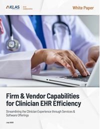 Firm & Vendor Capabilities for Clinician EHR Efficiency 2023