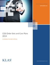 CDS Order Sets and Care Plans 2014