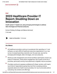 2023 Healthcare Provider IT Report
