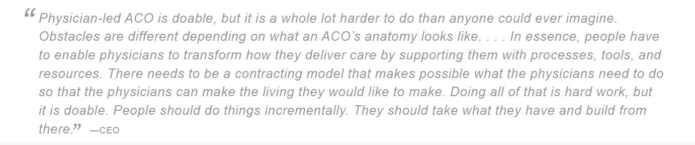 physician aco is doable