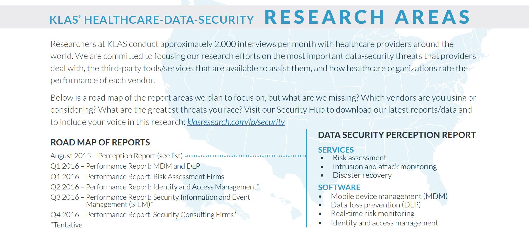 klas healthcare data security research areas