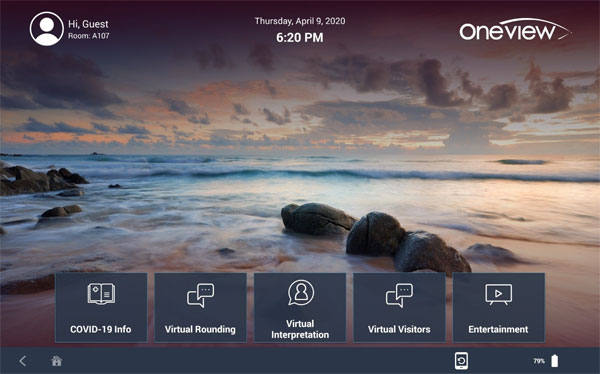 oneview cloud for covid 19 intro screen