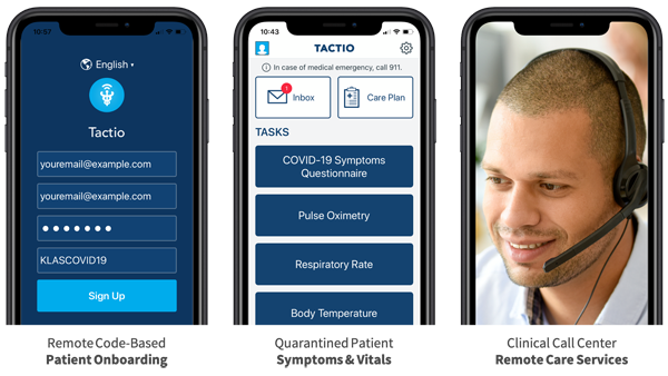 tactio remote patient monitoring and engagement mobile view